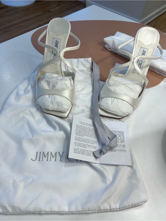 Jimmy Choo Shoes - Jimmy Choo satin slip on stiletto heels